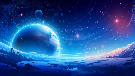 一颗蓝色的星球在中图片