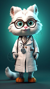 穿着白袍的猫咪医生图片