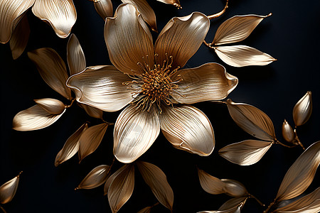 金属装饰的花朵背景图片