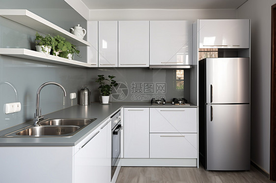 现代公寓的厨房图片