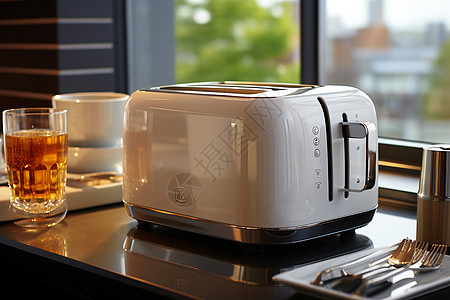 智能产品简约的烤面包机背景