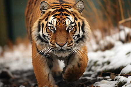 冬季户外的老虎图片