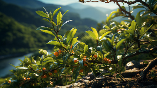 郁郁葱葱的茶树图片