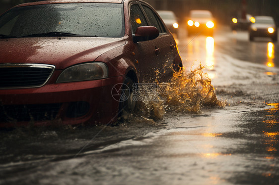 充满雨水的街道图片