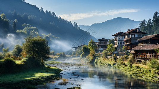 美丽的农村建筑图片