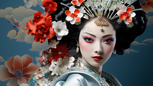 传统的京剧女孩背景图片
