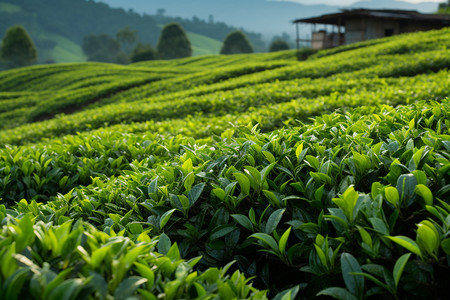 茂密的茶树背景图片