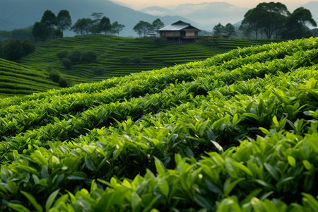 山上的茶园图片