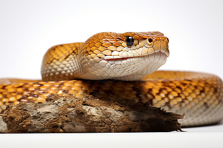 金黄色的蛇在白色背景上图片