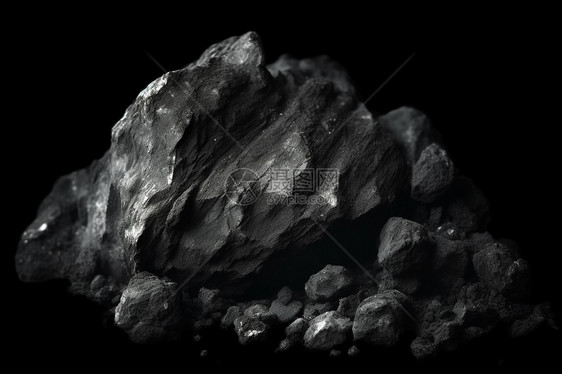 复杂黝黑的石头图片