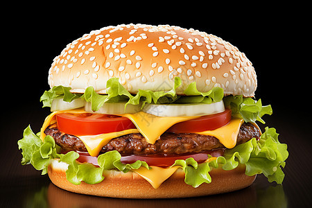 一个营养美味的汉堡图片