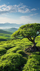 一片绿油油的茶园高清图片