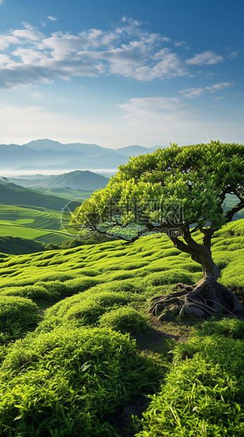 一片绿油油的茶园图片