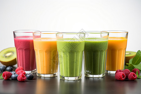 绿色营养的果蔬鲜榨汁高清图片