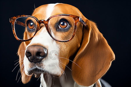 戴口罩的大狗狗狗戴着眼镜背景