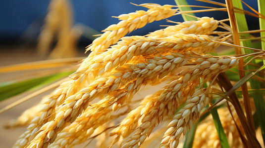 丰收的长粒稻穗农作物图片