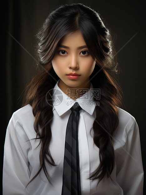亚洲可爱女孩简约肖像图片