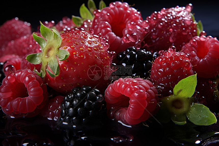 果藤莓的水滴图片