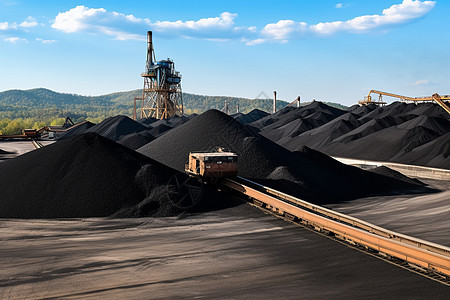 大型煤炭矿山背景图片
