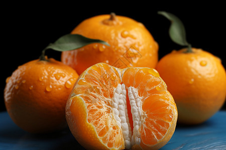 切开的半个橘子图片