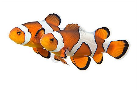 橘白黑条纹小丑鱼背景图片