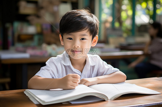 微笑的小男孩图片