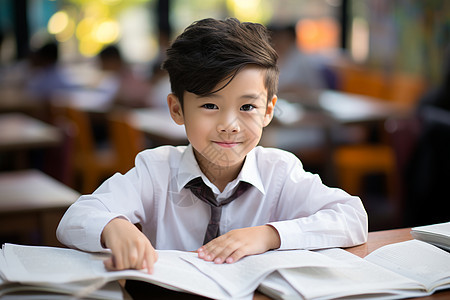 学校里的小男孩图片