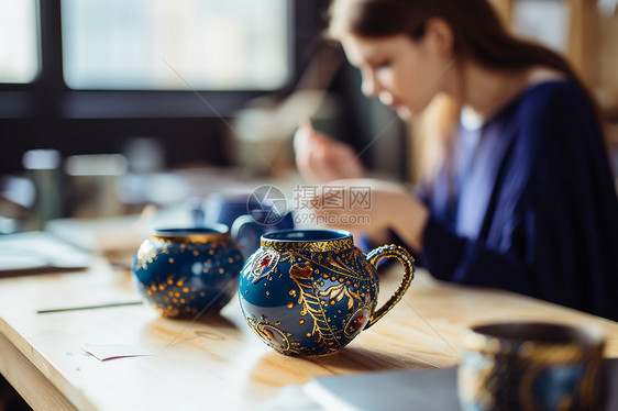 桌上的茶具图片