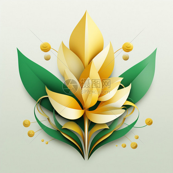 金黄色花的徽标图片