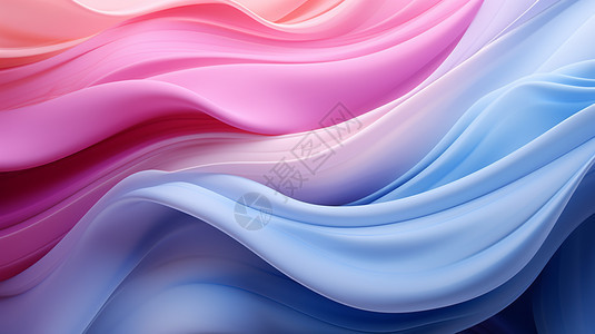 粉色和蓝色分明的波浪图案图片