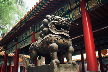 中式的狮子雕塑图片