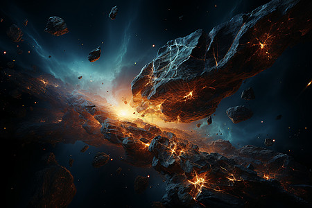宇宙中碰撞的火花图片