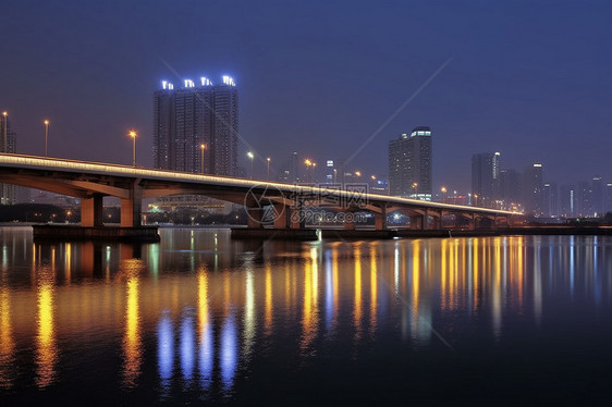 城市夜景中的美丽景色图片