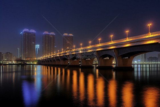 霓虹之夜的城市图片