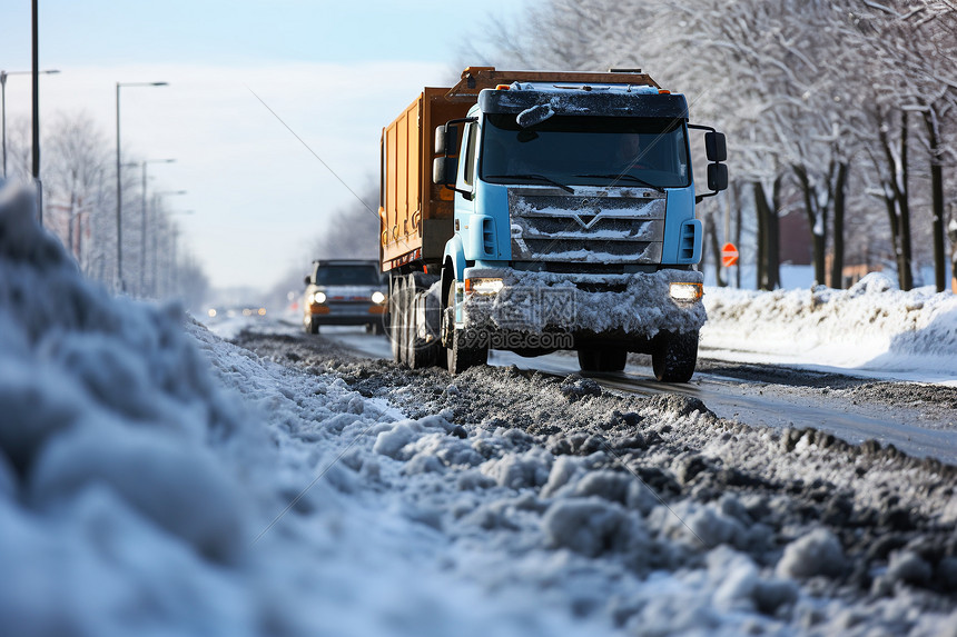product-1-1 冬天城市卡车行驶在街道上高清图片下载-正版图片600613744-摄图网