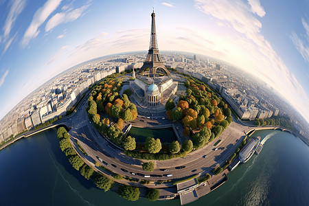 浪漫巴黎的铁塔图片