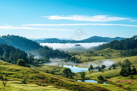 山巅上的水池图片