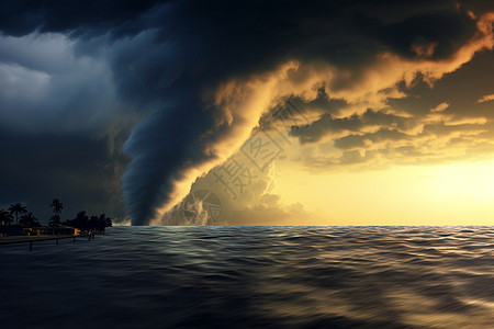 海上的龙卷风高清图片