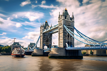 伦敦的悬索桥高清图片