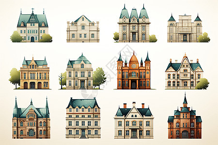 不同风格的房子背景图片