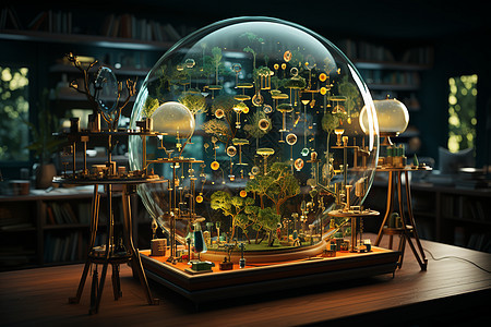 玻璃球中的植物图片