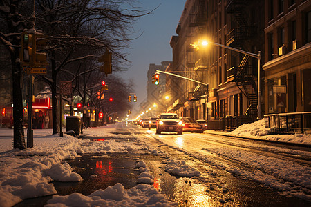 冬天的城市街道图片