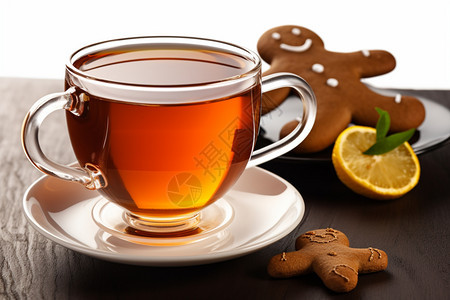 清晨一杯健康的茶饮图片
