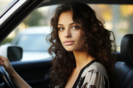 街上开车的女人图片