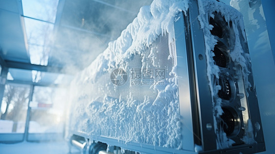 结冰的冷凝器图片