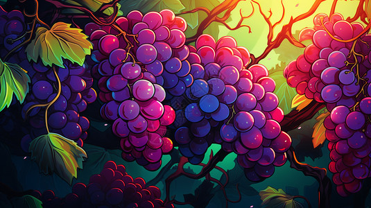 色彩鲜艳的葡萄背景图片