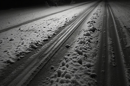 夜幕中的雪道背景图片