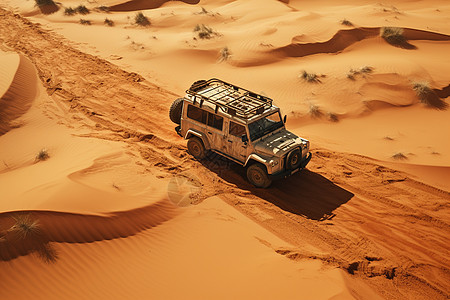 沙漠中的吉普车图片