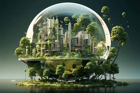 未来城市生态背景图片