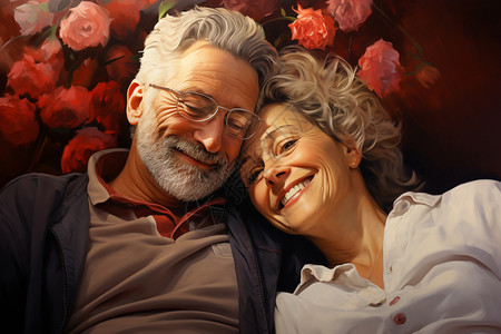 幸福的老年夫妻图片